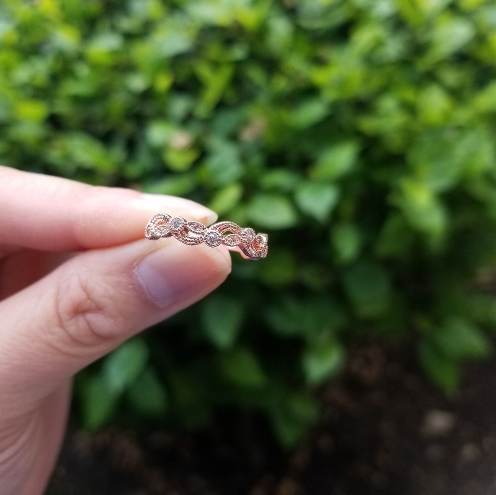 💎NEW💎 ROSE GOLD PLATED CZ RING - Picture 1 of 9